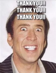 Nicolas Cage thank you meme