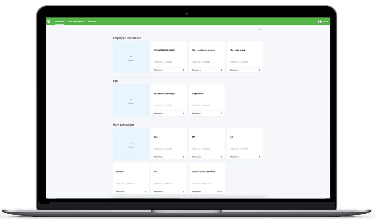 Staffino XM platform campaigns